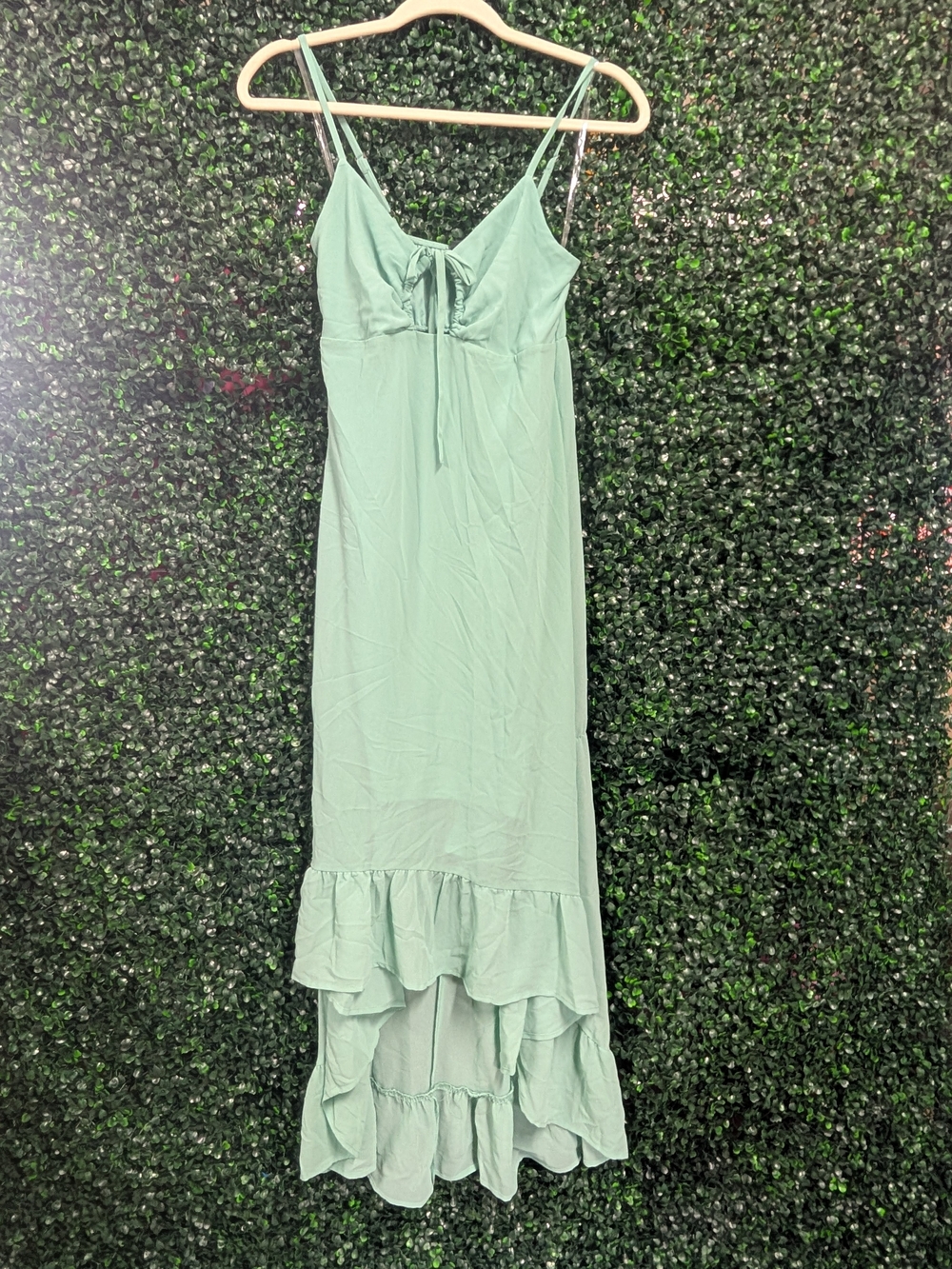 wild fable Light Mint High-Low Ruffle Slip Dress